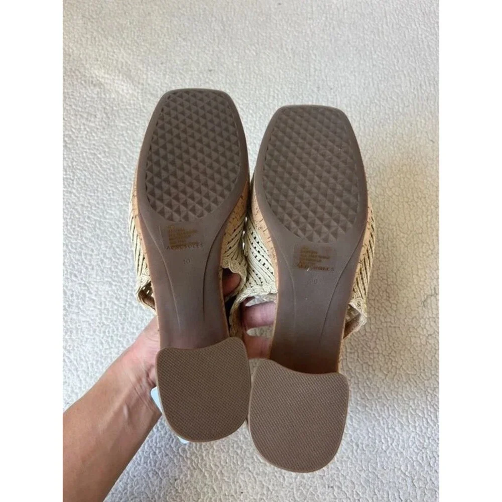 NWT Aerosoles Santina Platform Pumps Natural Raffia Fabric Womens 10